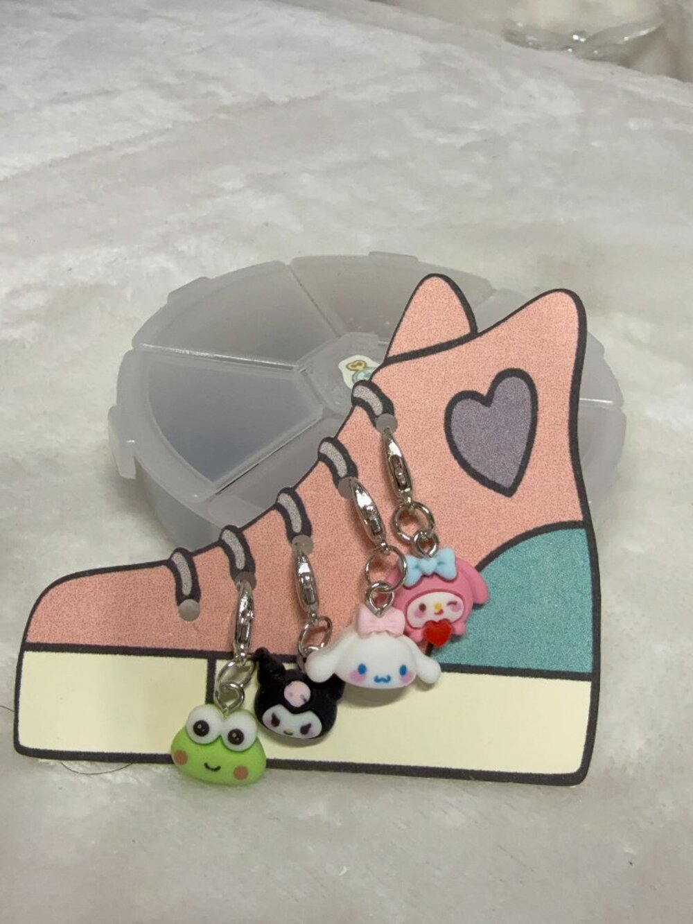 Kawaii Character Charm Set • Pastel Sneaker Display • Cute Bag/Shoe Accessories